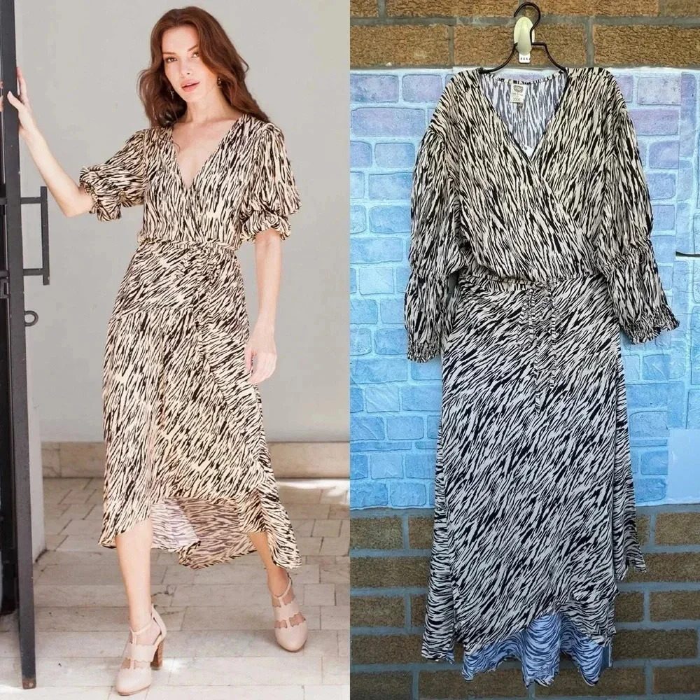 BALI ELF  Set Sail Puff Sleeve Wrap Dress XXXL